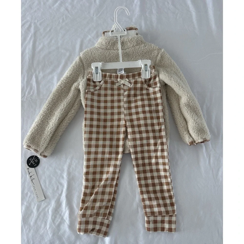 Nicole‎ Miller New York Toddler 3pc Outfit 4T Soft Fleece, Joggers, Headband NEW